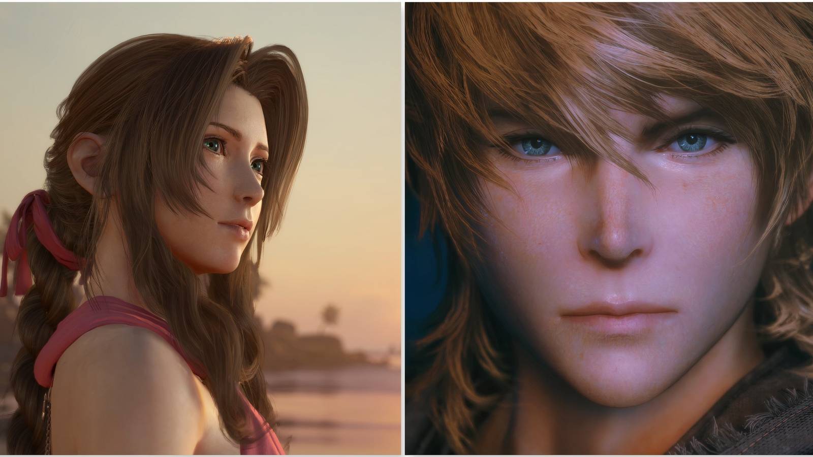 Aerith in Final Fantasy 7 Rebirth and Joshua in Final Fantasy 16