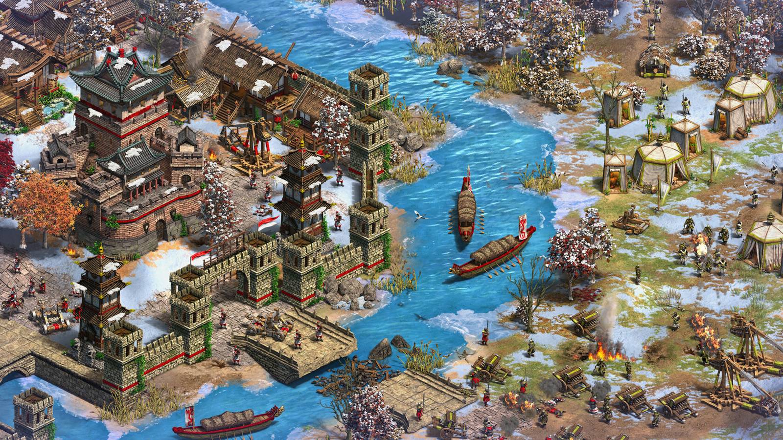 Age of Empires 2 Definitive Edition The Three Kingdoms Expansion winter town screenshot