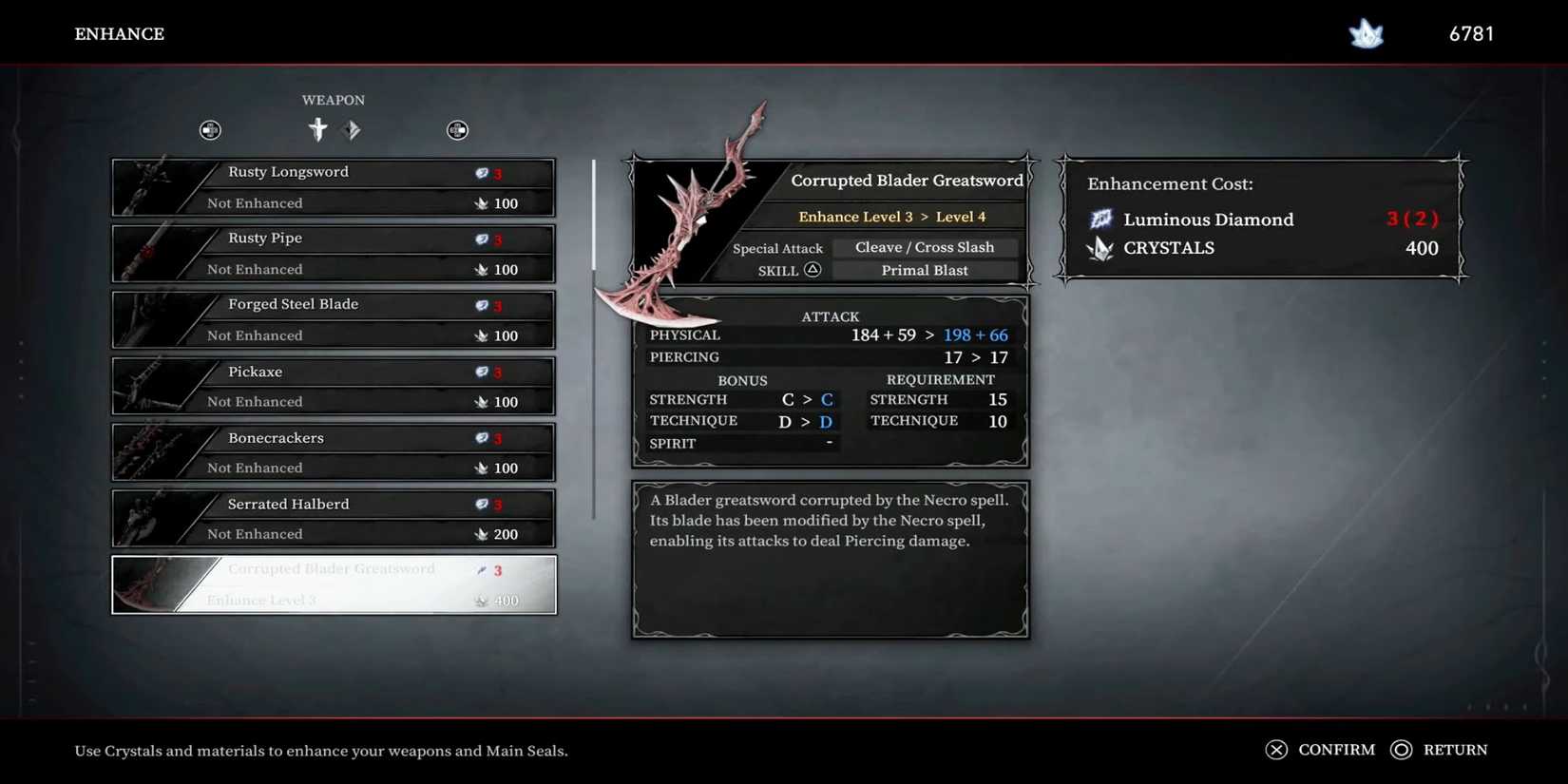 AI Limit Corrupted blader greatsword