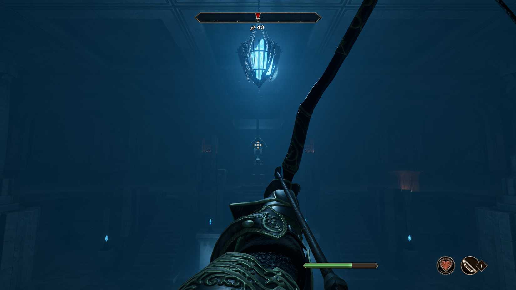 aiming at the stone statue