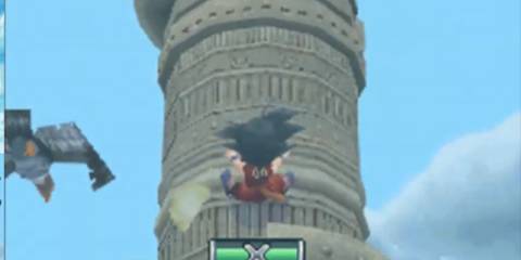 Goku climbing tower