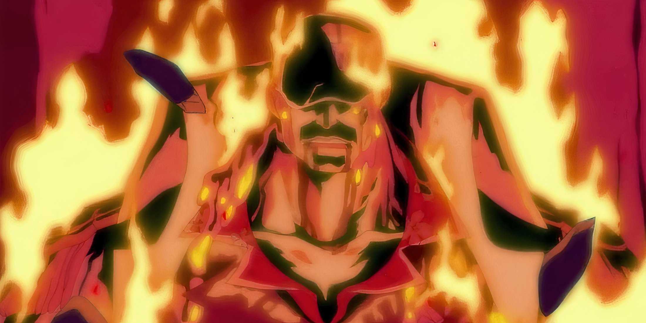 Akainu's body erupts in magma in One Piece