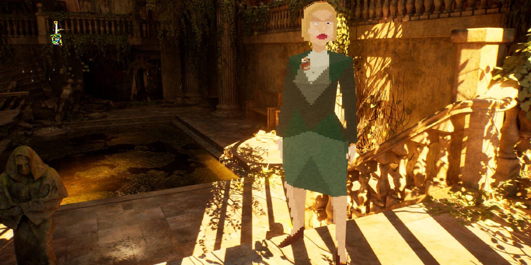 Alone in the Dark 1992 Emily standing in front of fire