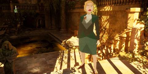 Alone in the Dark 1992 Emily standing in front of fire