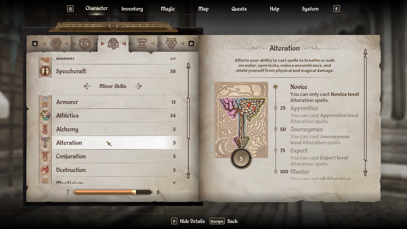 alteration minor skill