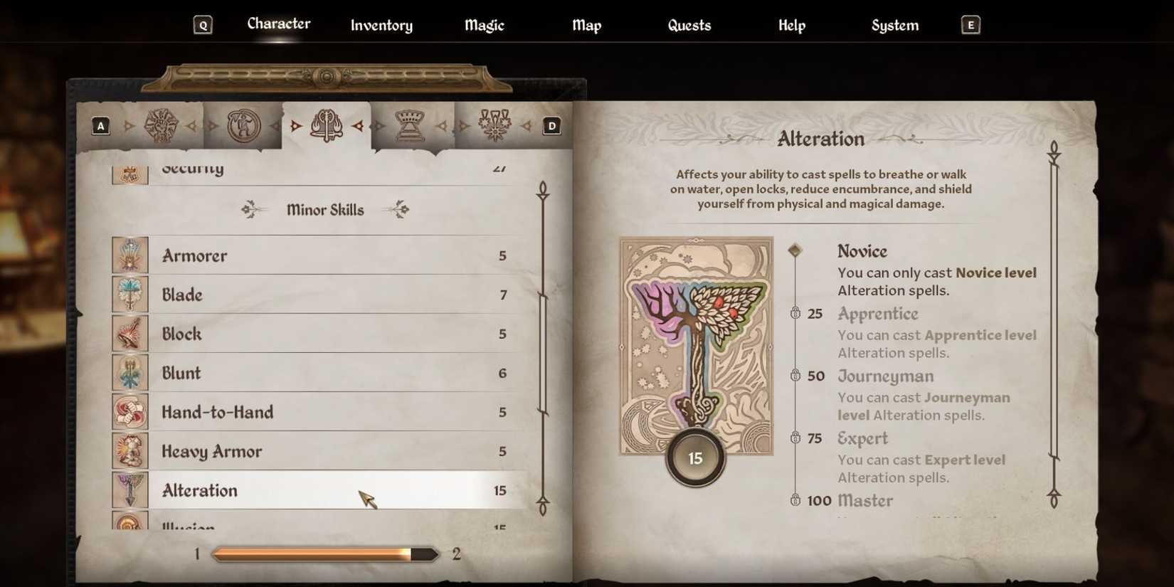 Alteration Skill The Elder Scrolls IV Oblivion Remaster 