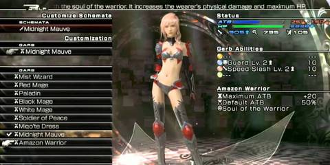 Amazon Warrior job for Lightning in Lightning Returns Final Fantasy 13