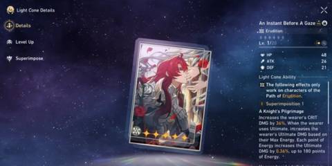 an instant before a gaze light cone in Honkai Star rail 