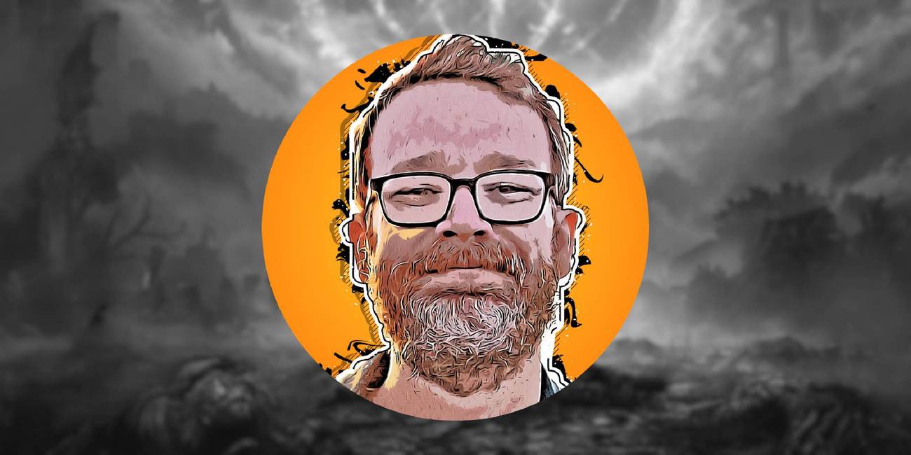 Anthony Taormina over blurred background of Elden Ring game cover