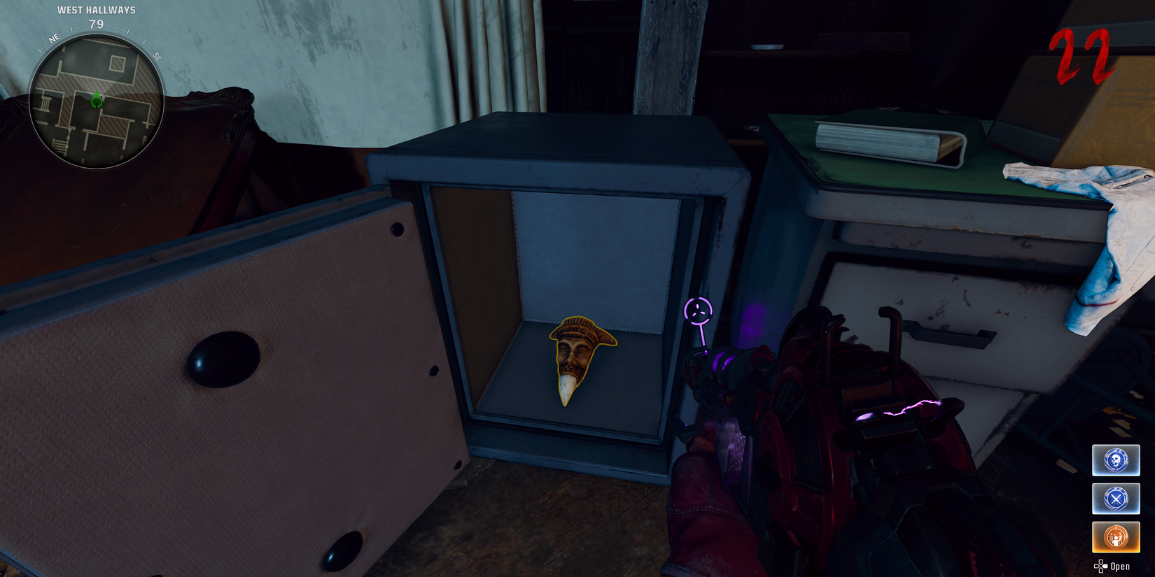 antler item in the west hallways safe