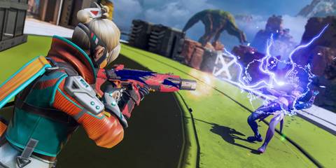 A scene from a gunfight in Kings Canyon from Apex Legends