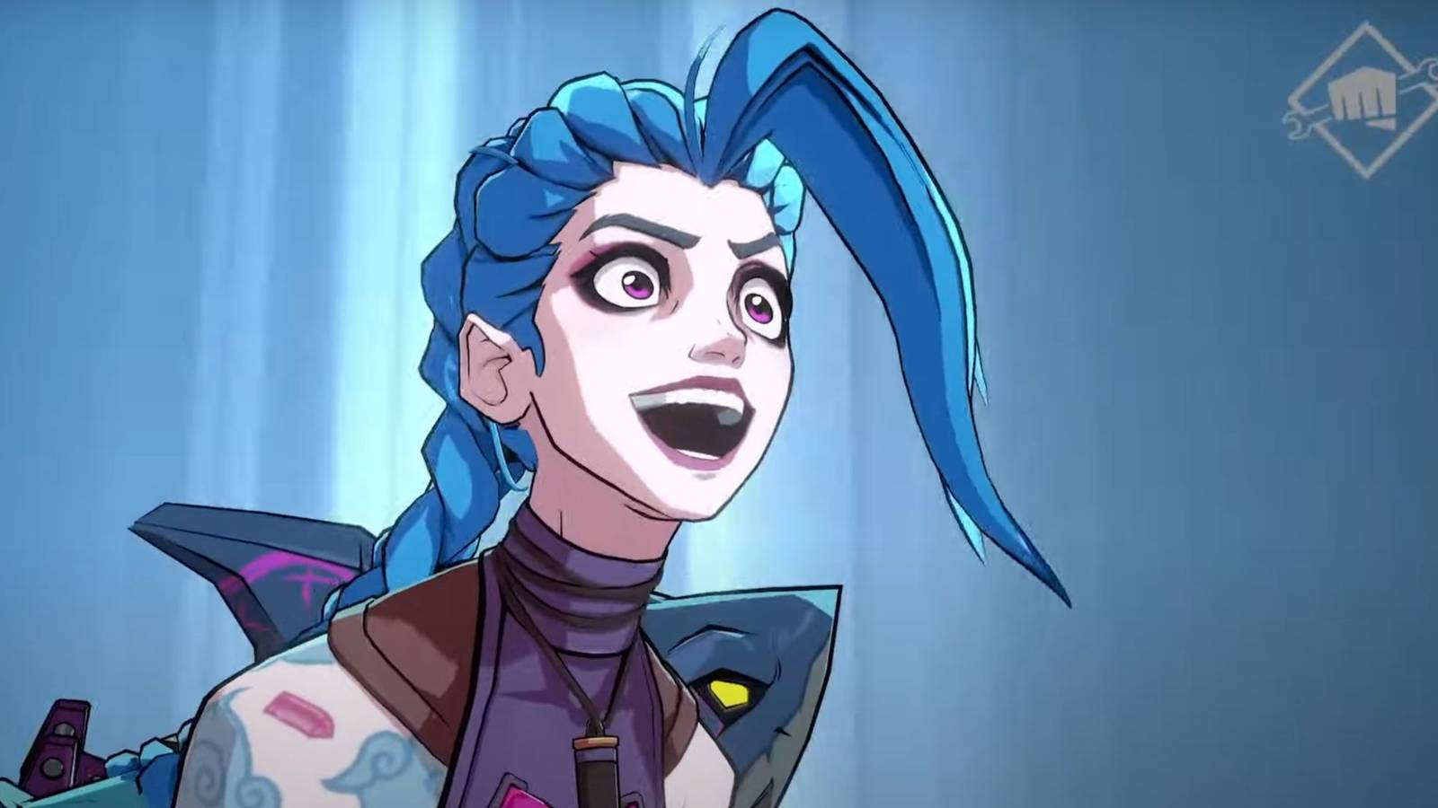 2xko's jinx laughing blue hair