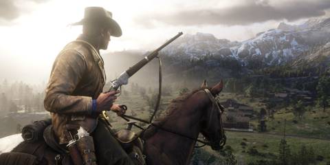 Arthur exploring the world on horseback - Red Dead Redemption 2