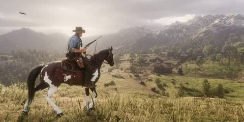 Arthur Morgan on a horse in Red Dead Redemption 2
