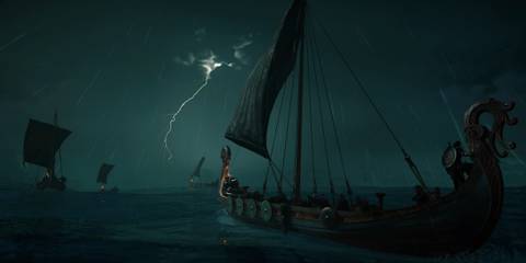 Assassin's Creed® Valhalla Viking Boat in Storm Cropped