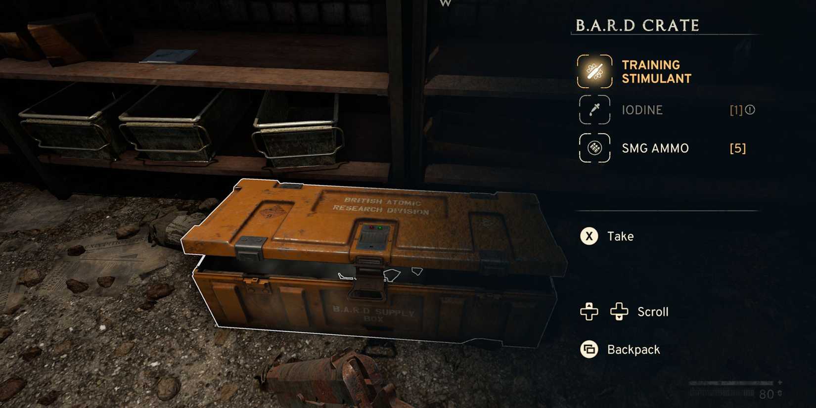 Atomfall Dam Storeroom B.A.R.D Crate loot