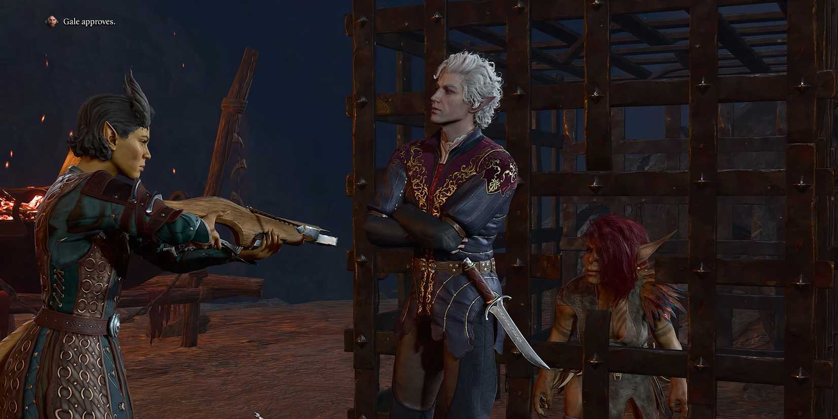 Astarion defending a goblin Baldur's Gate 3