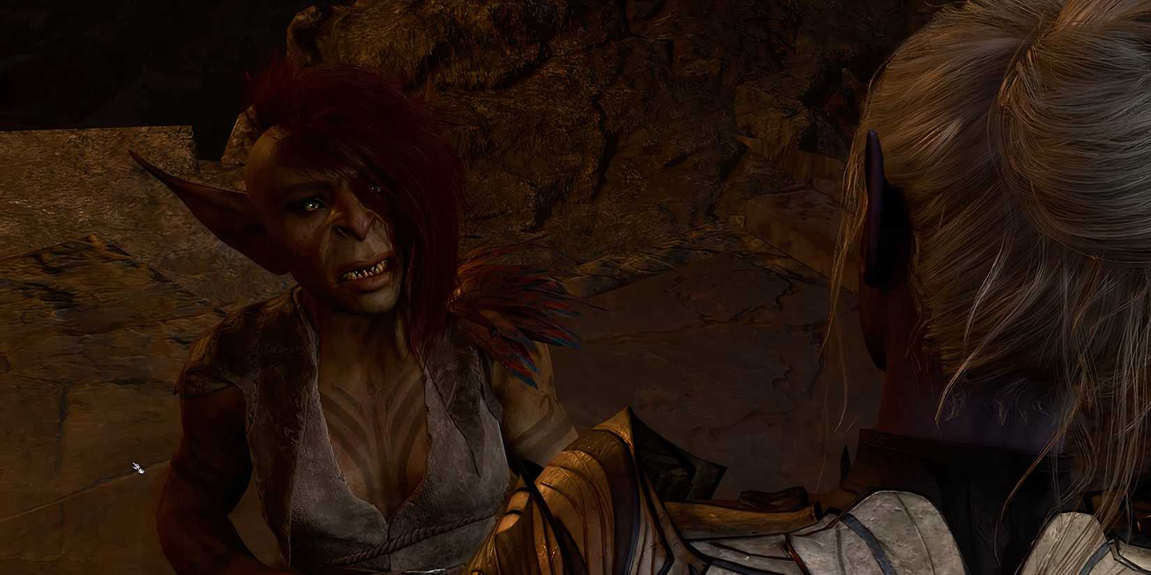 A scared sazza after being sentenced to death by Minthara in BG3