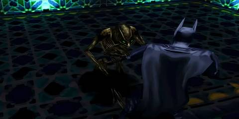 Batman fighting a zombie in Batman & Robin