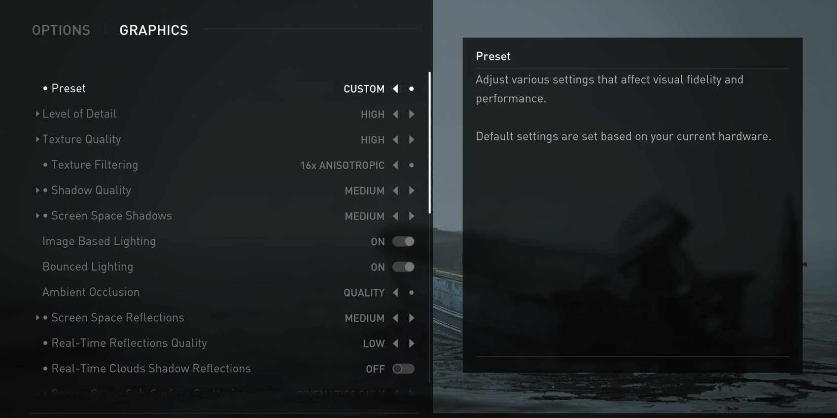 Best Graphics Settings for Last of Us Part 2 PC