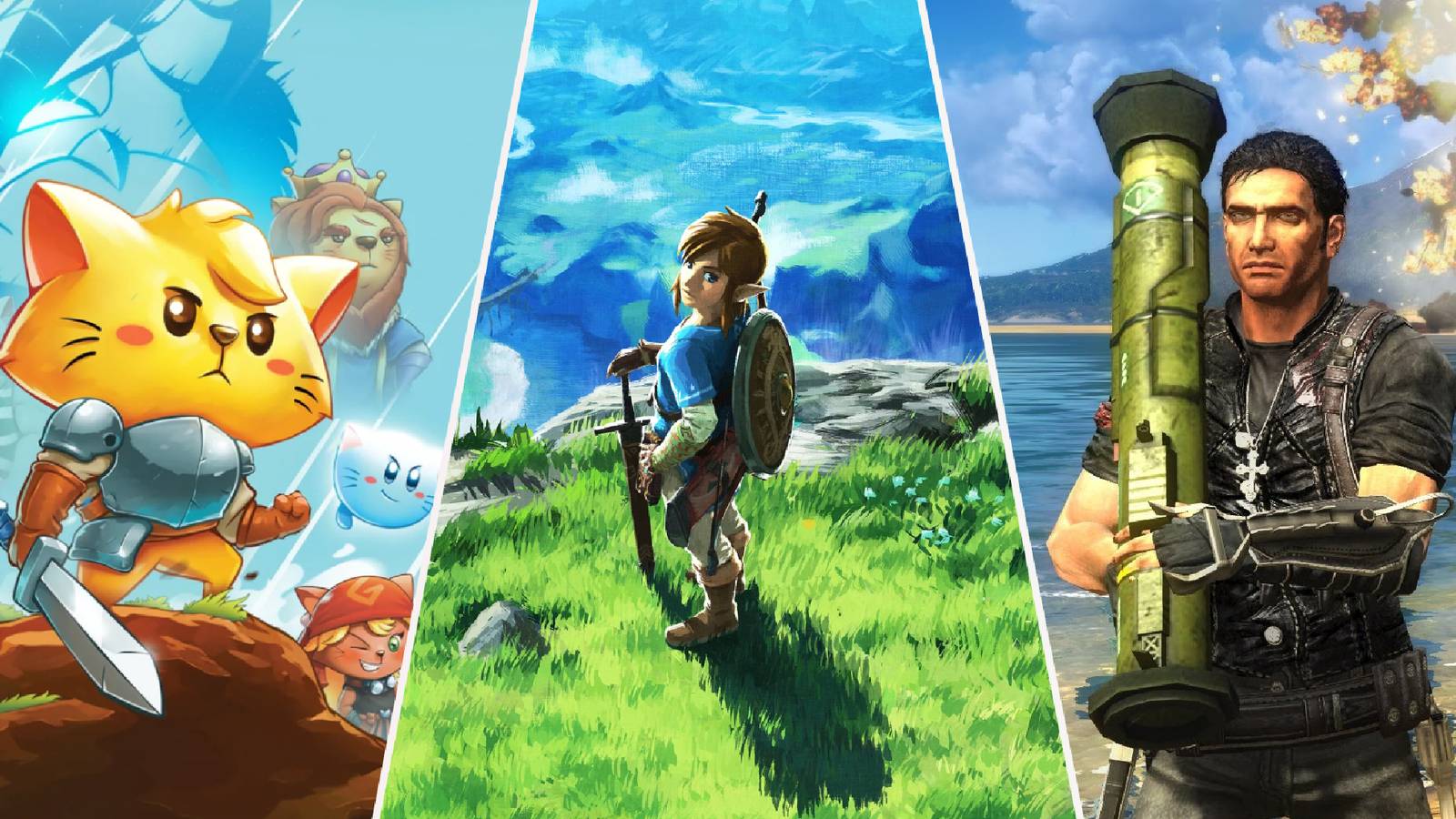 best open-world games simple not complicated zelda botw, cat quest, just cause (1)