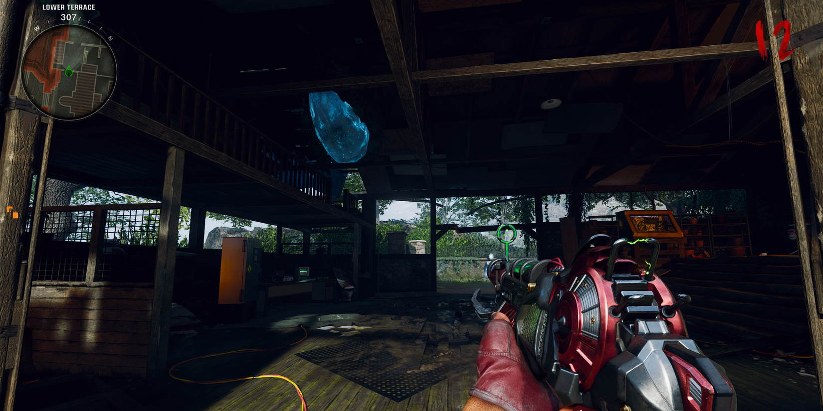 blue crystal in the conservatory