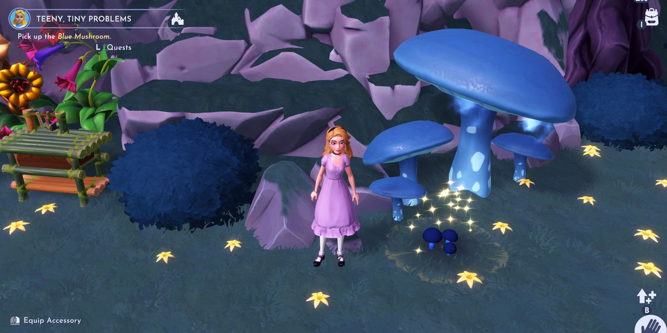 Location of a blue mushroom in DDV Disney Dreamlight Valley