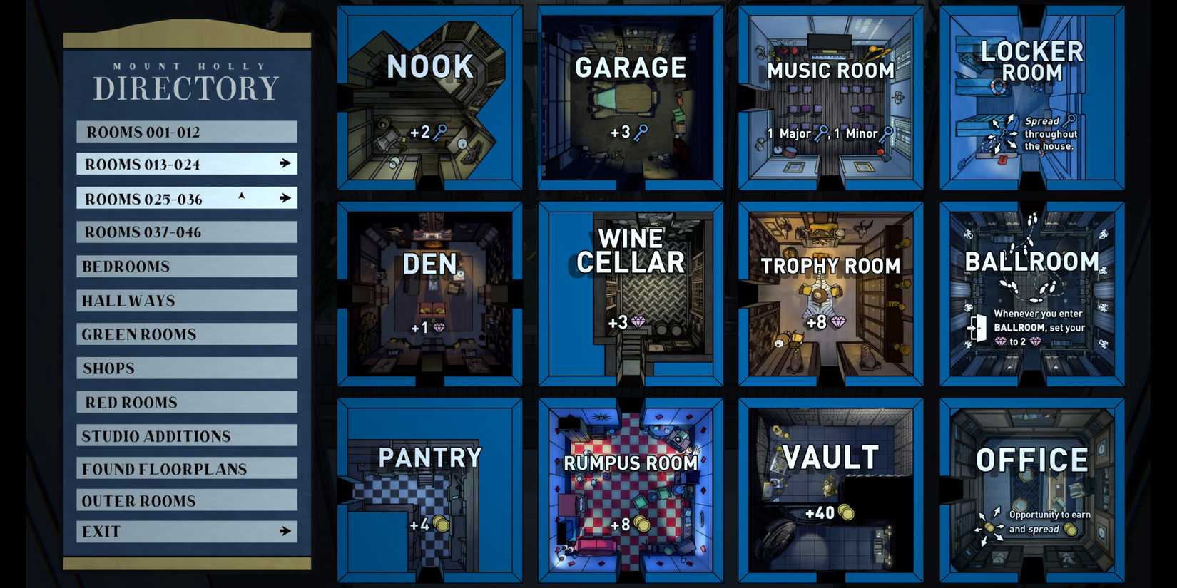 Blue Prince Mount Holly Directory All Rooms Every Room 013-024