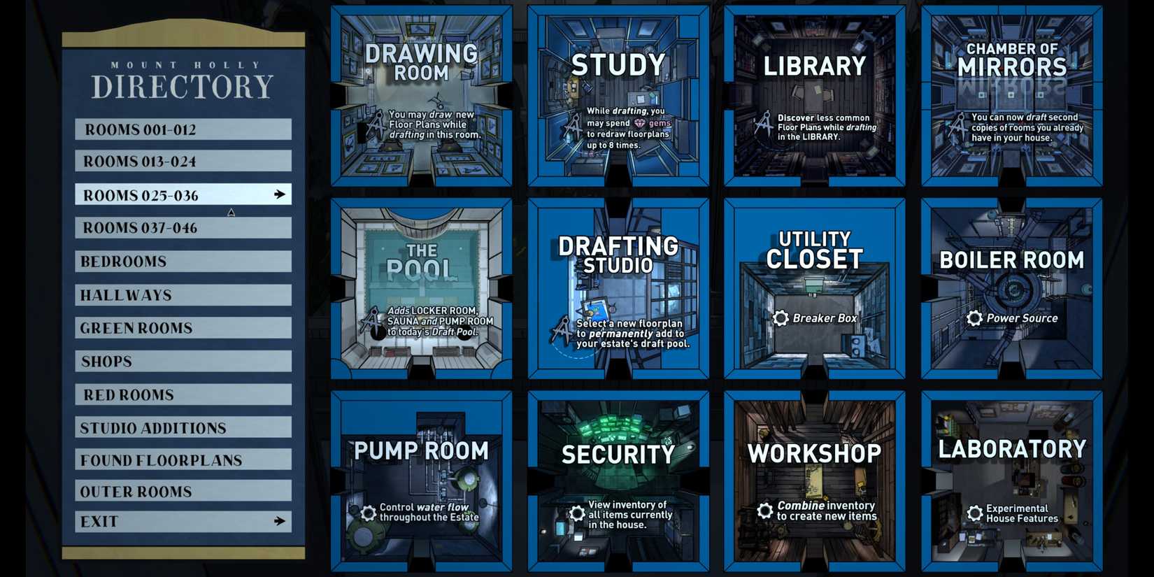 Blue Prince Mount Holly Directory All Rooms Every Room 025-036