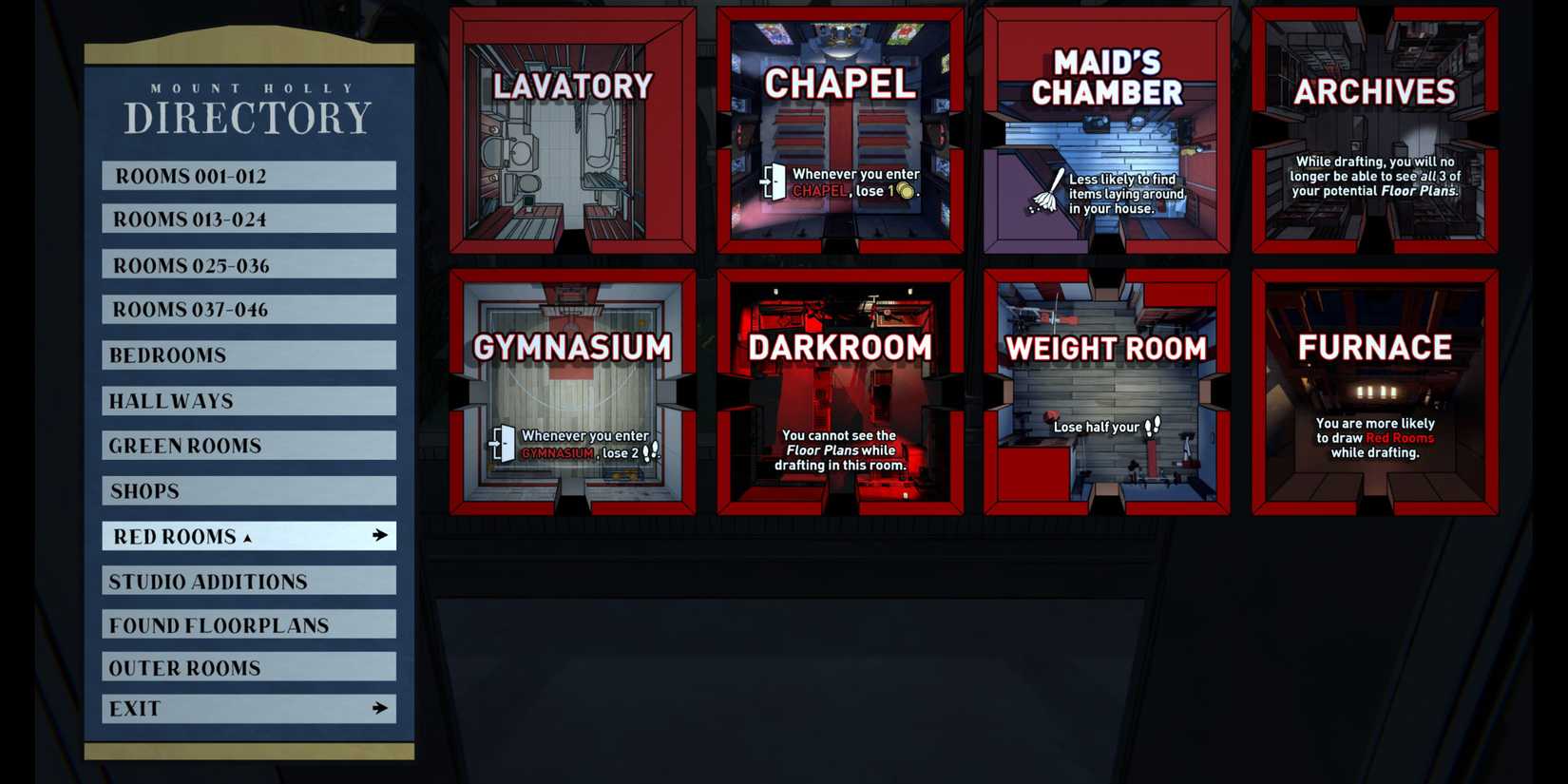 Blue Prince Mount Holly Directory All Rooms Every Room Red Rooms