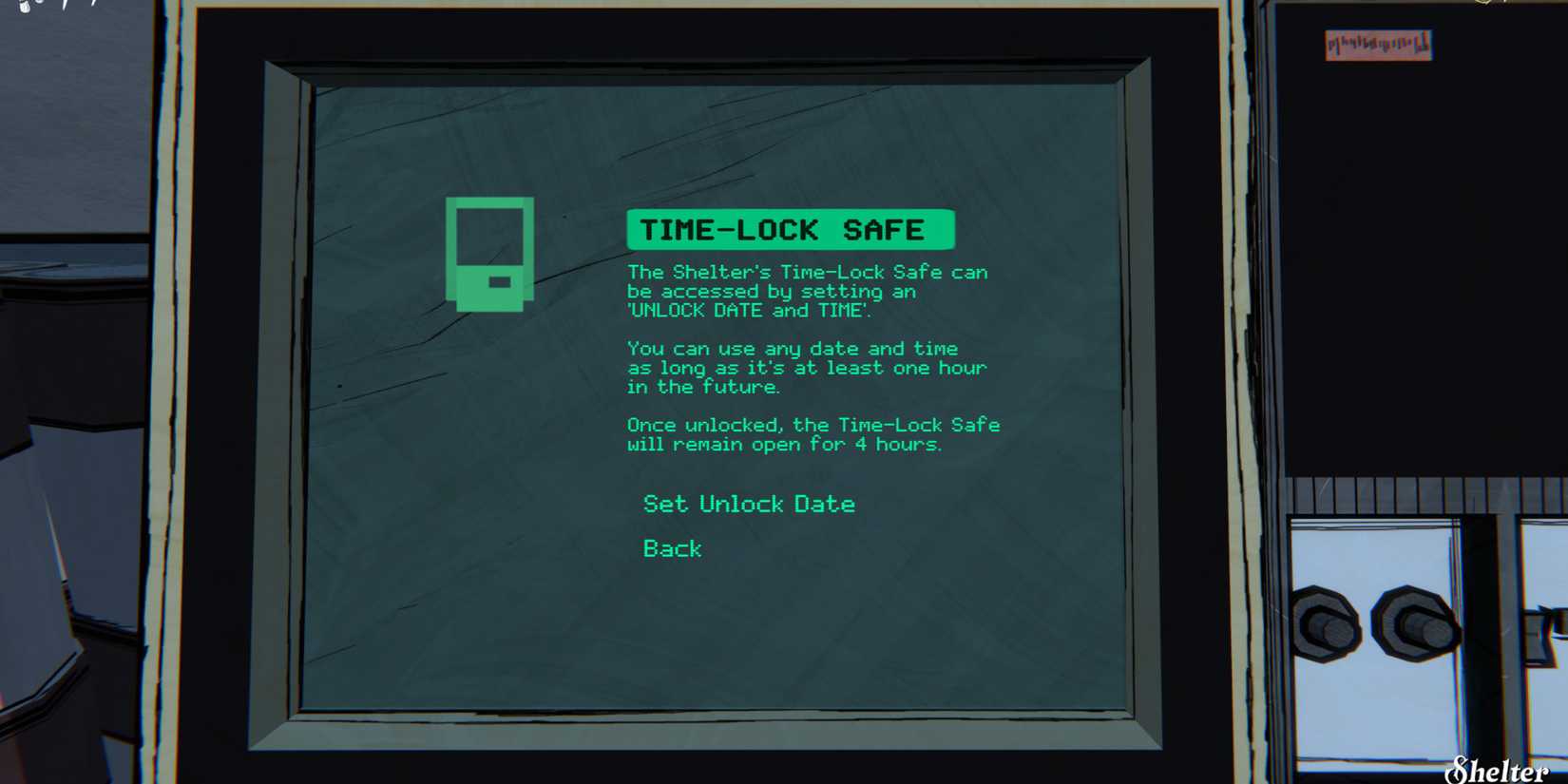 Blue Prince Unlock Time Lock Safe Open Locked Shelter Safe Location Set Lock Date Terminal