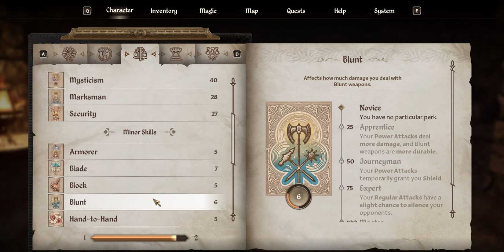 Blunt Skill The Elder Scrolls IV Oblivion Remaster