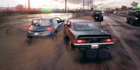 Cars clashing into each other in Blur