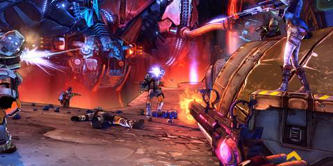 Lady Hammerlock fighting a boss in Borderlands: The Pre-Sequel