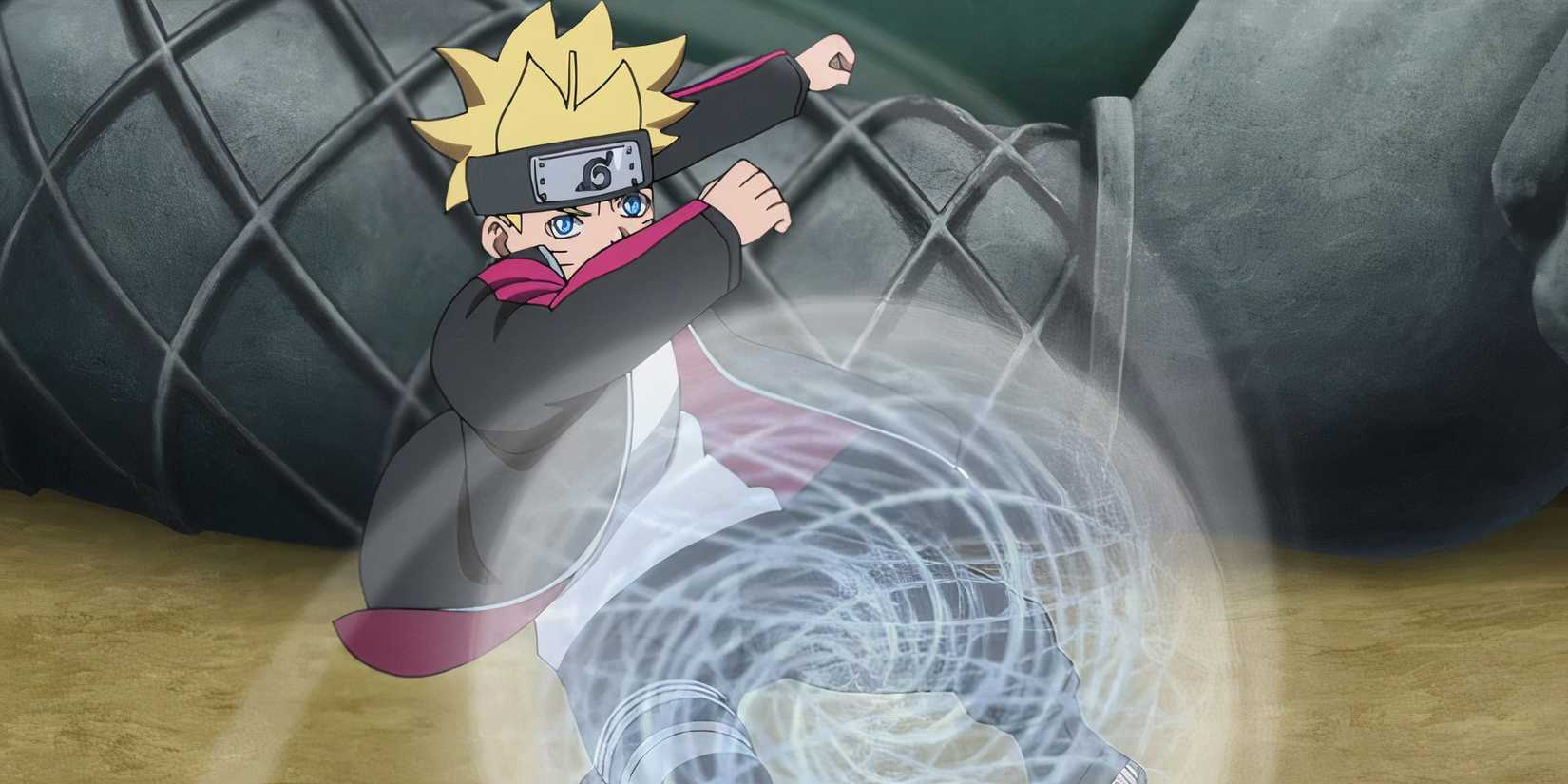 Boruto throwing his Vanishing Rasengan 