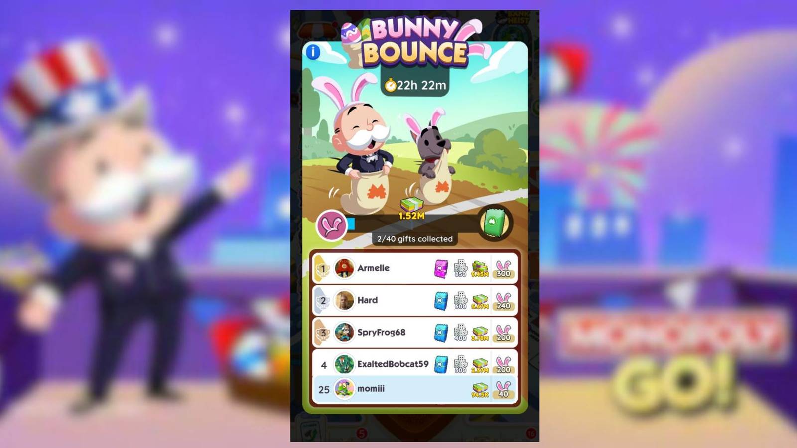bunny bounce monopoly go