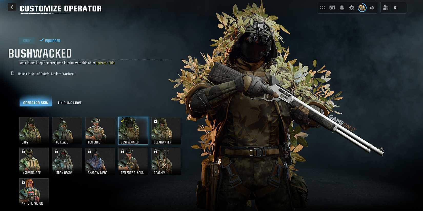 Nighthawk Cod Best Operator Skins To Use On Verdansk in Warzone