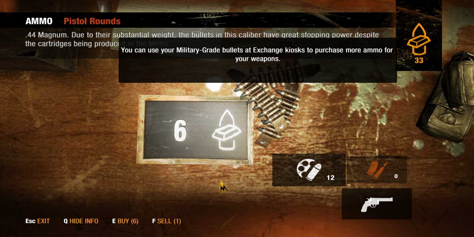 Buying Ammo in Metro 2033 Redux