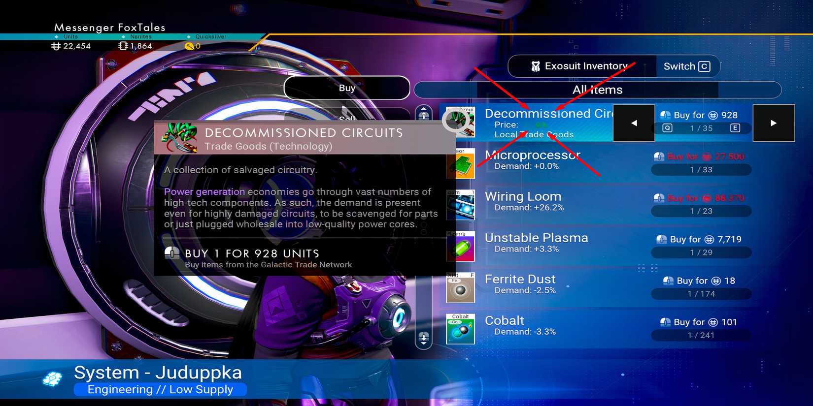 Buying Discounted Trade Goods No Man's Sky