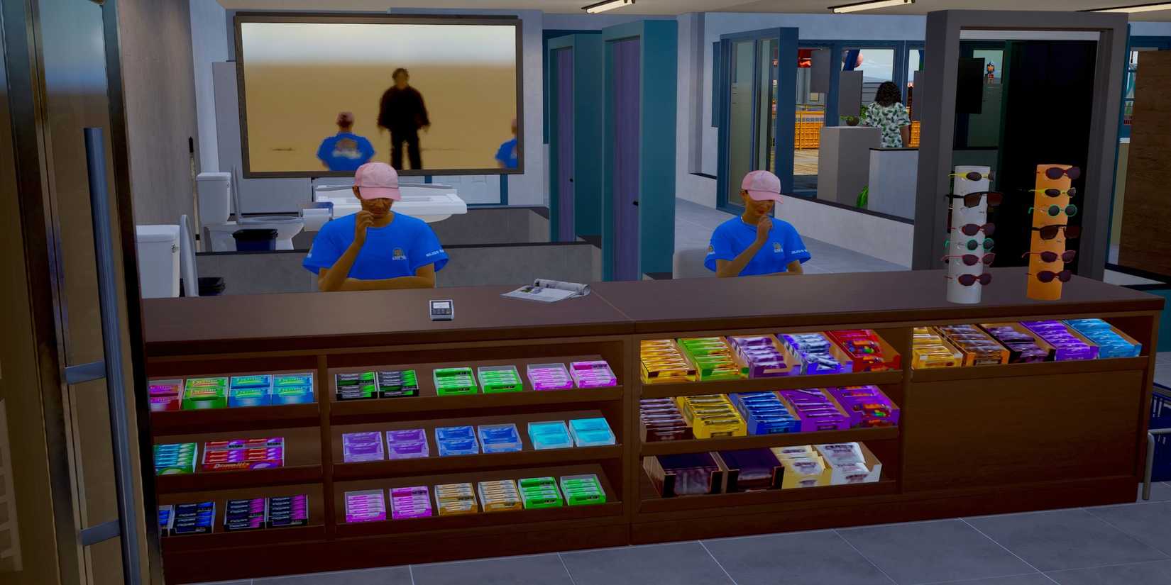 Cashier Worker in amusement park in Inzoi