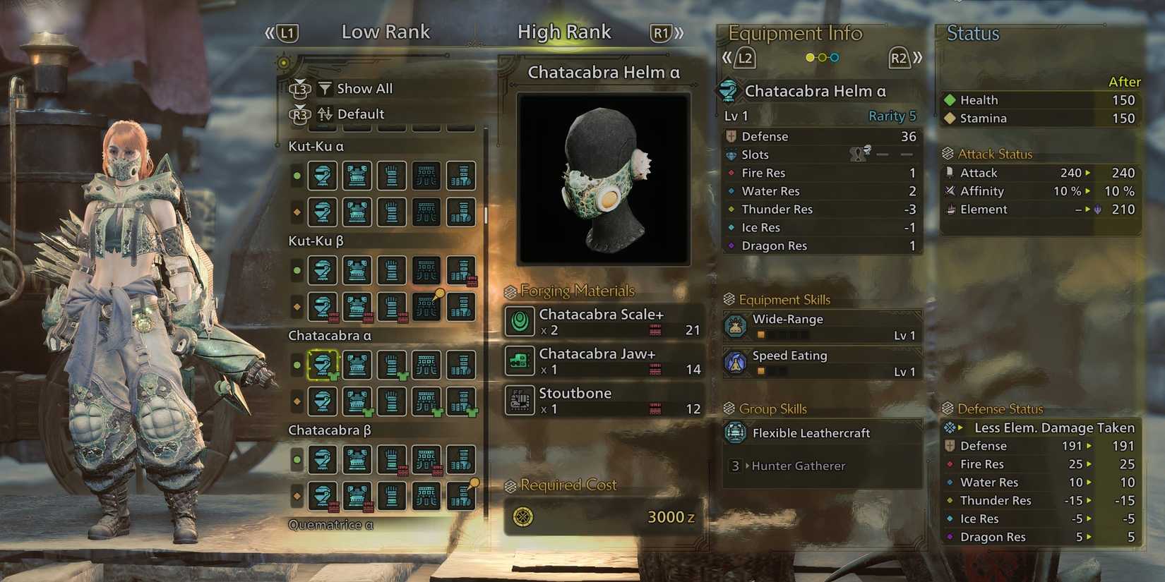 Chatacabra Alpha Armor in Monster Hunter Wilds