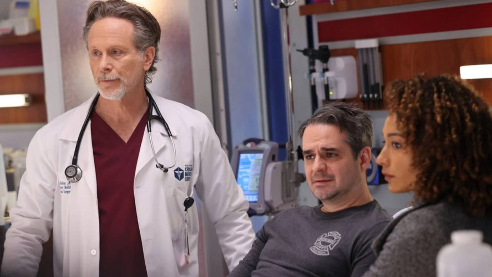 Archer (Steven Weber), Matt (Matthew Isler), and Samantha (Rachel Nicks) on Chicago Med