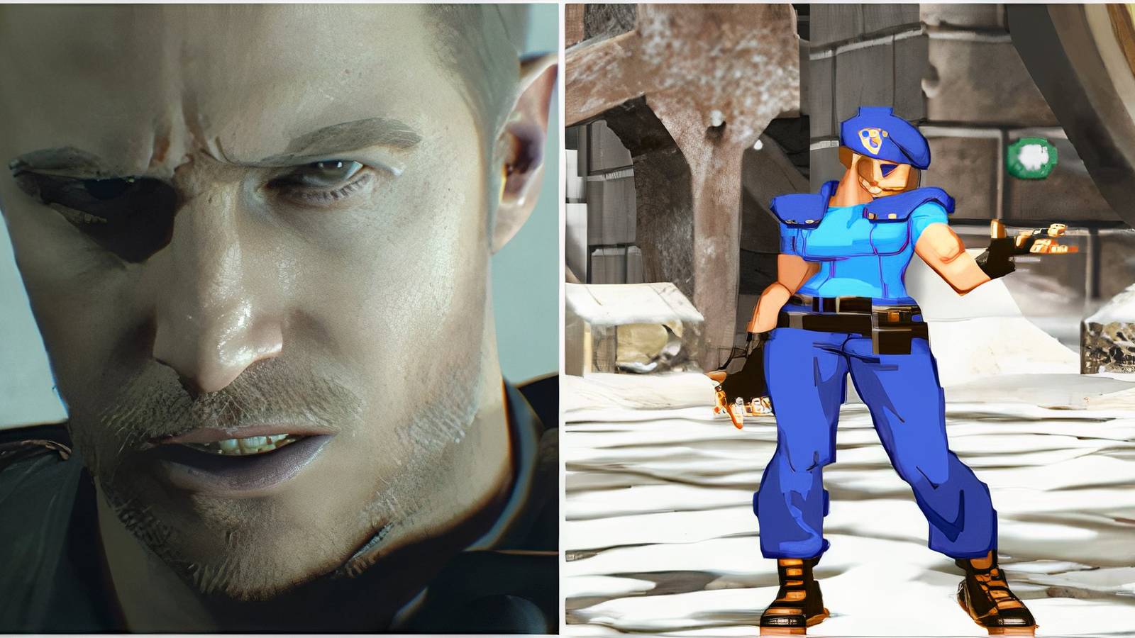 Chris in Resident Evil 7 and Jill in Marvel vs. Capcom 2