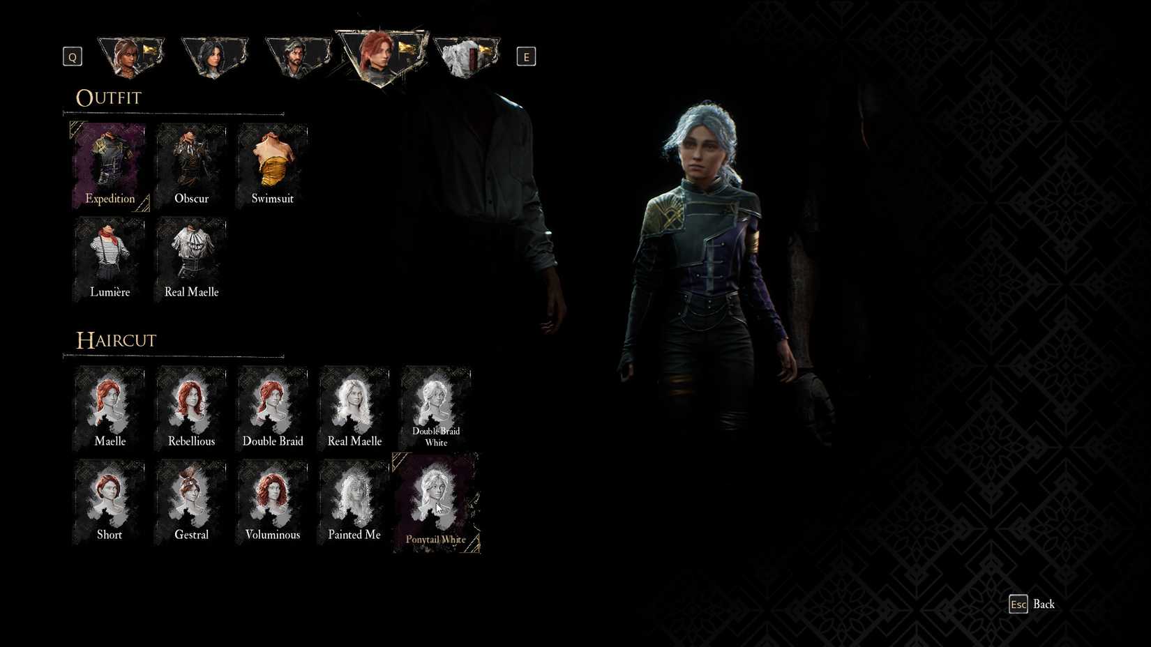 Haircut Ponytail White untuk Maelle di Clair Obscur Expedition 33