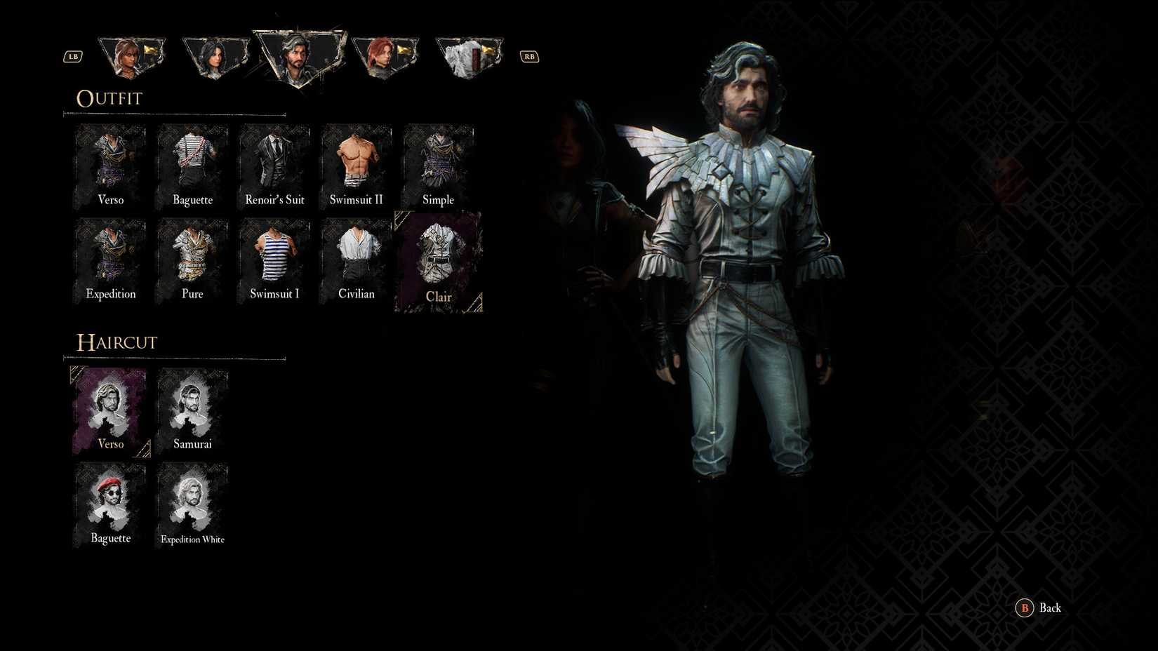 Outfit Clair untuk Verso di Clair Obscur Expedition 33