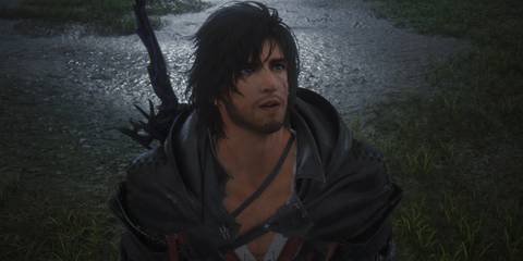 Clive looking up in Final Fantasy 16