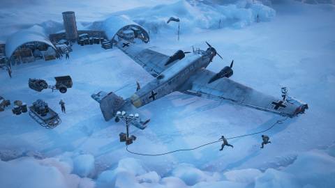 commandos origins airplane in the snow