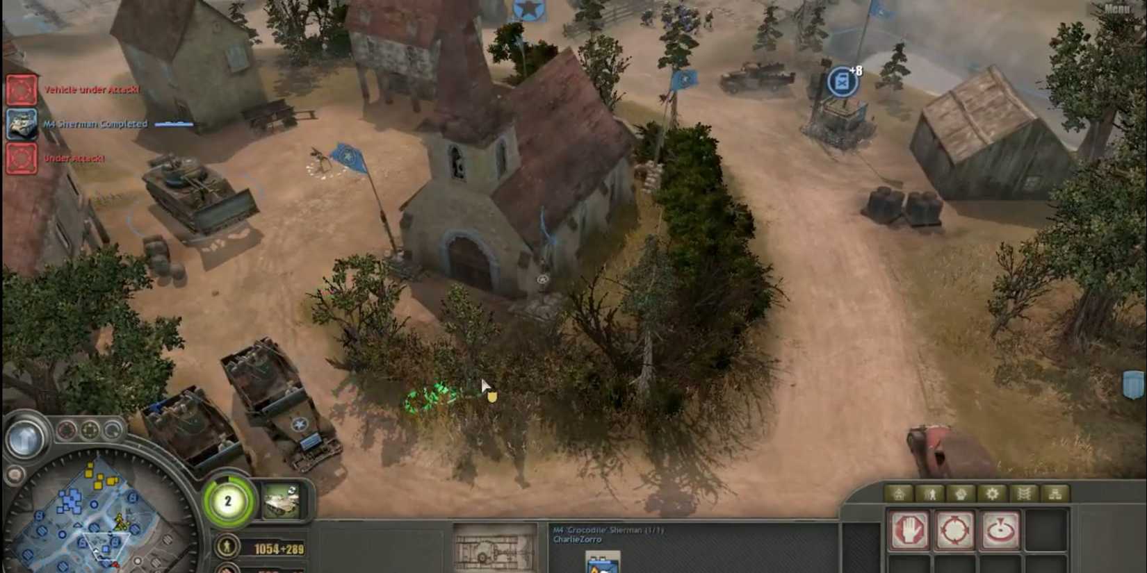 A gameplay screenshot of a battle from Company of Heroes
