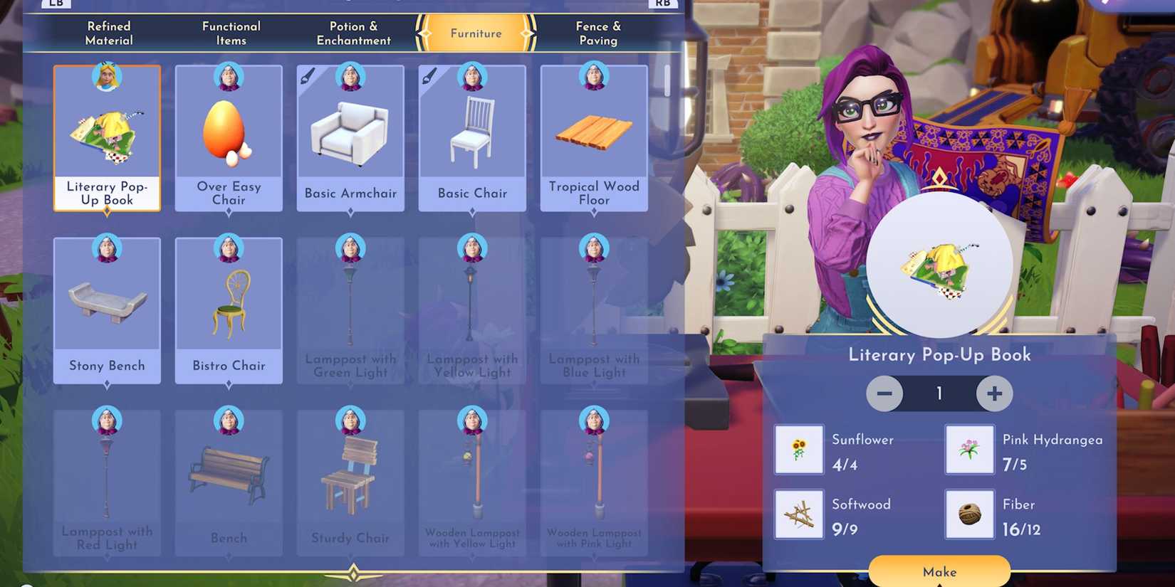 Crafting a Literary Pop-Up Book in Disney Dreamlight Valley Books with No Pictures quest