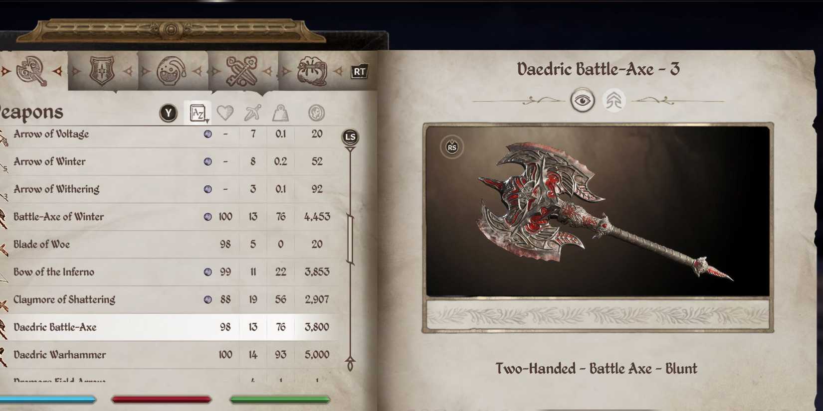 Daedric Battleaxe